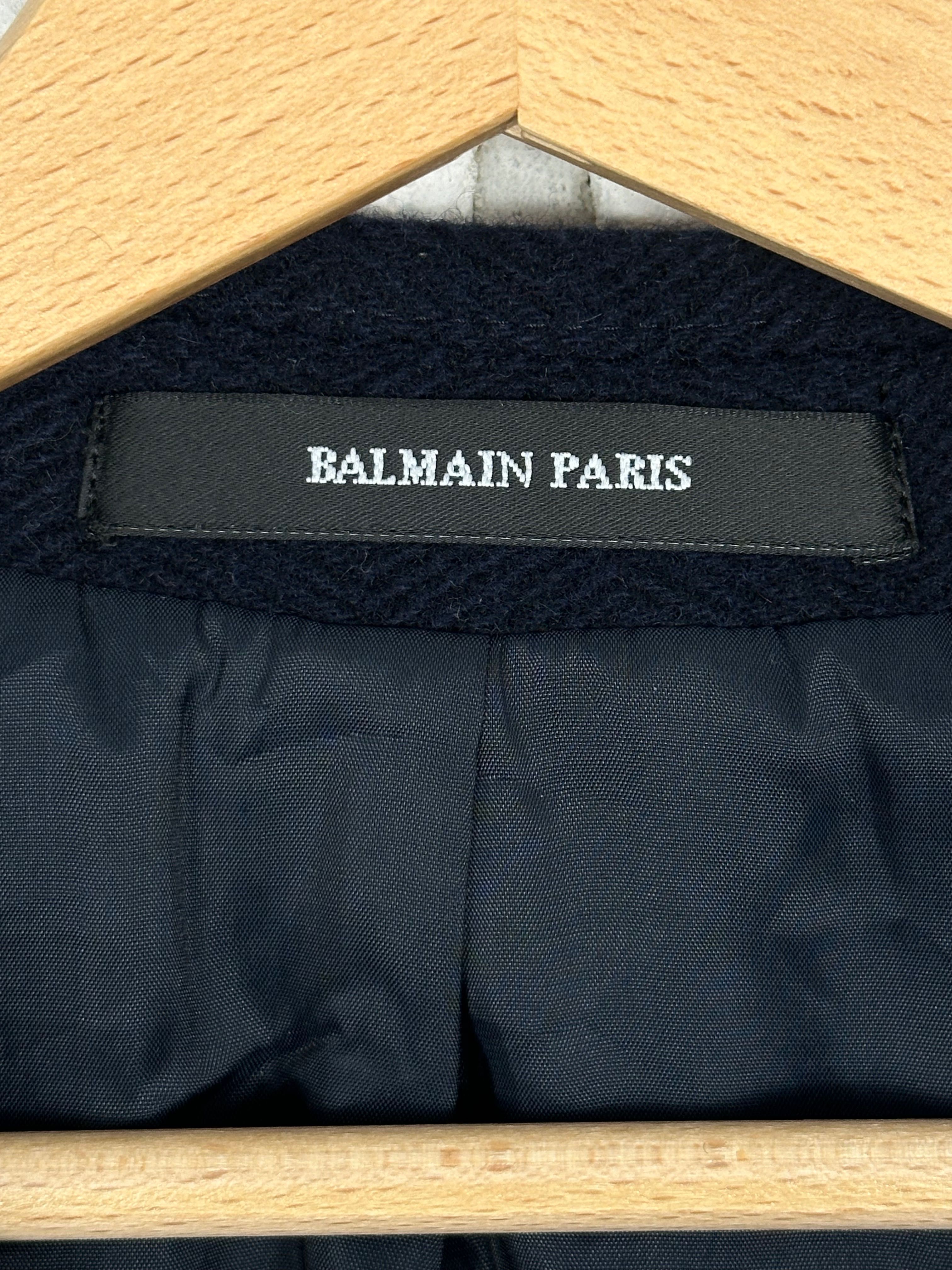 Długi wełniany płaszcz Balmain Paris