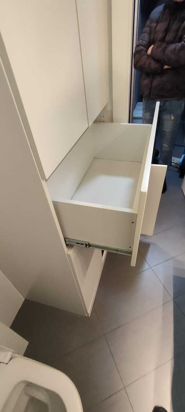 Biała szafka do łazienki łazienkowa stojąca