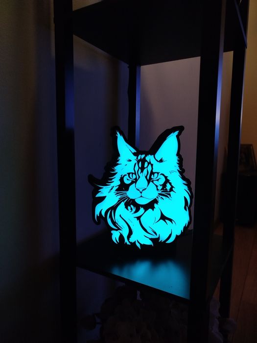 Lampa Kolor LED - Maine Coon - Neonki 3D