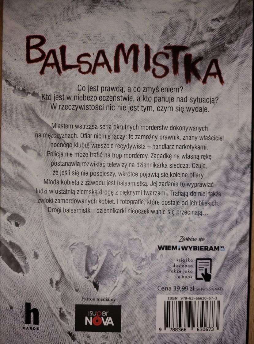 Kryminał Balsamistka Magdalena Adaszewska - nowy