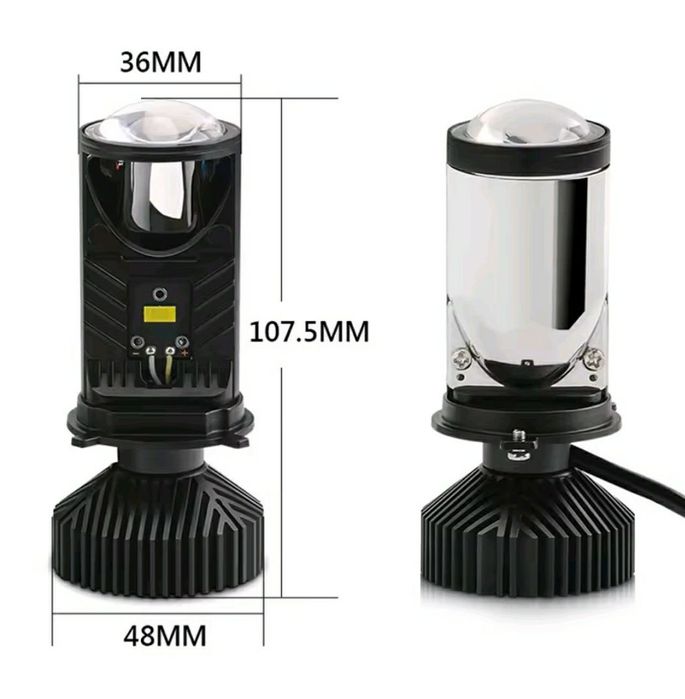 Лэд лампы в фару, линзы, Bi-Led Y6 H4 turbo