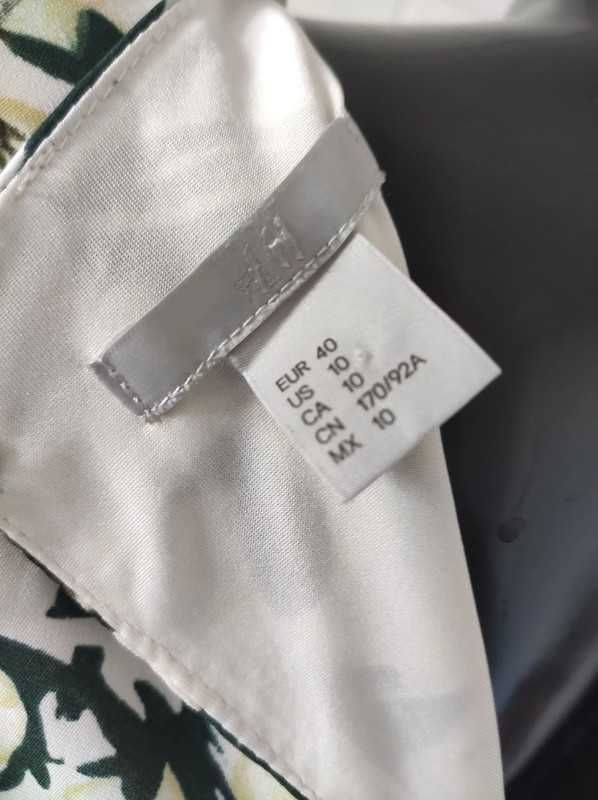 Sukienka litera A motywy roślinne monstera H&M