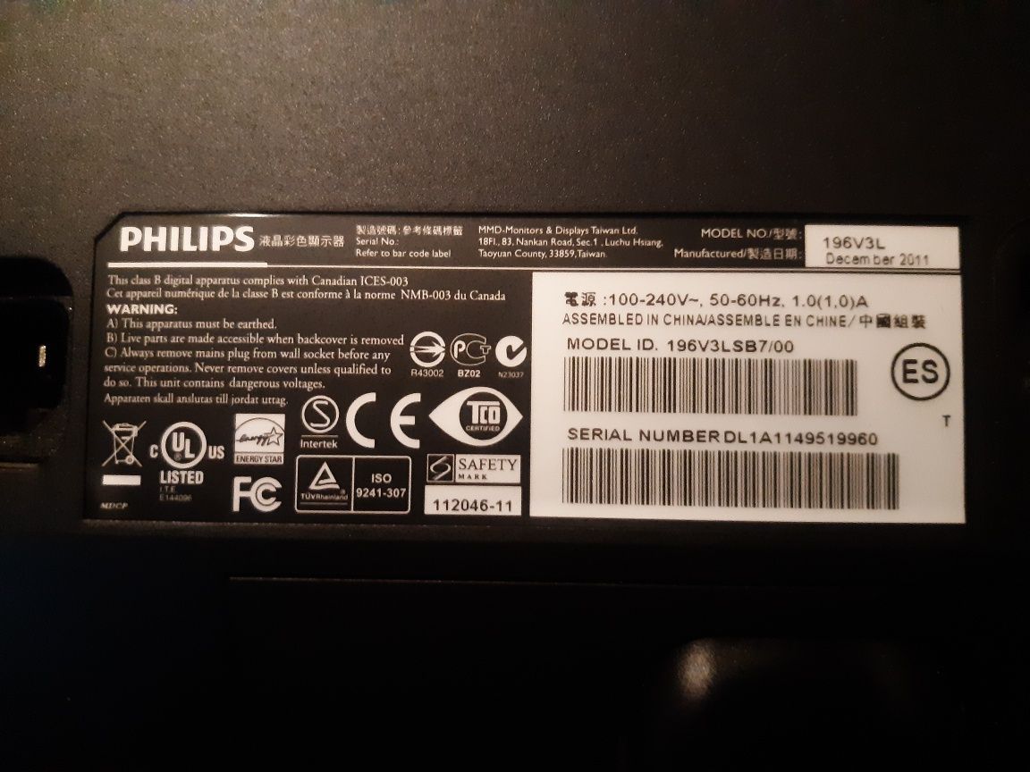 Monitor Philips 196v3lsb7/00