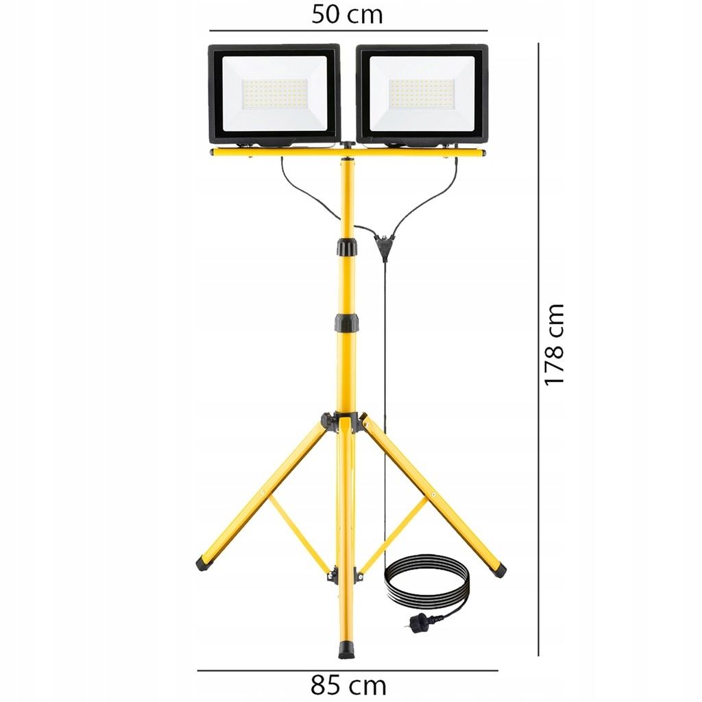 Lampa warsztatowa Halogen 2xLED 7000LM IP65 + statyw