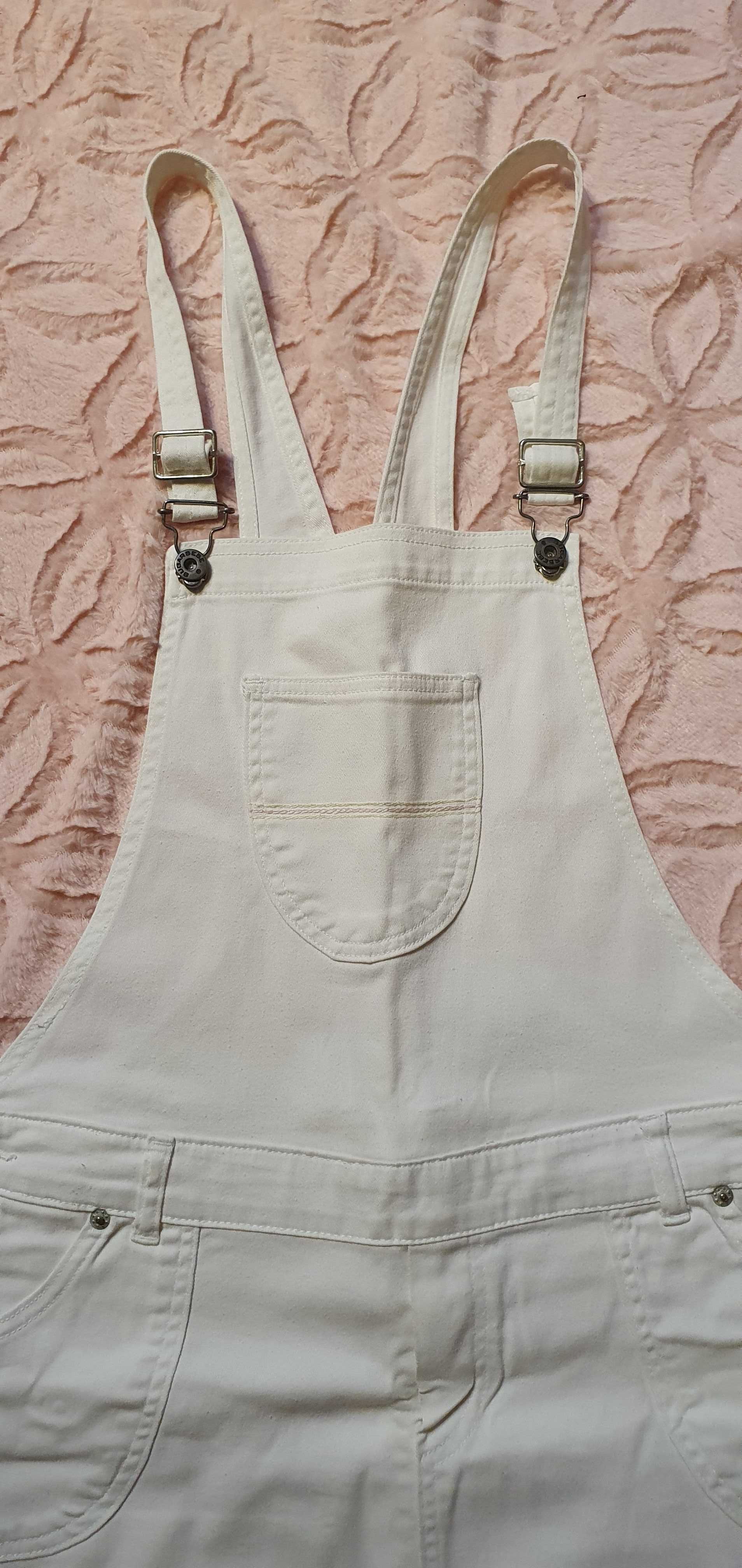 Biała jeansowa sukienka ogrodniczka firmy Sugarbebe rozmiar 12 - M/L