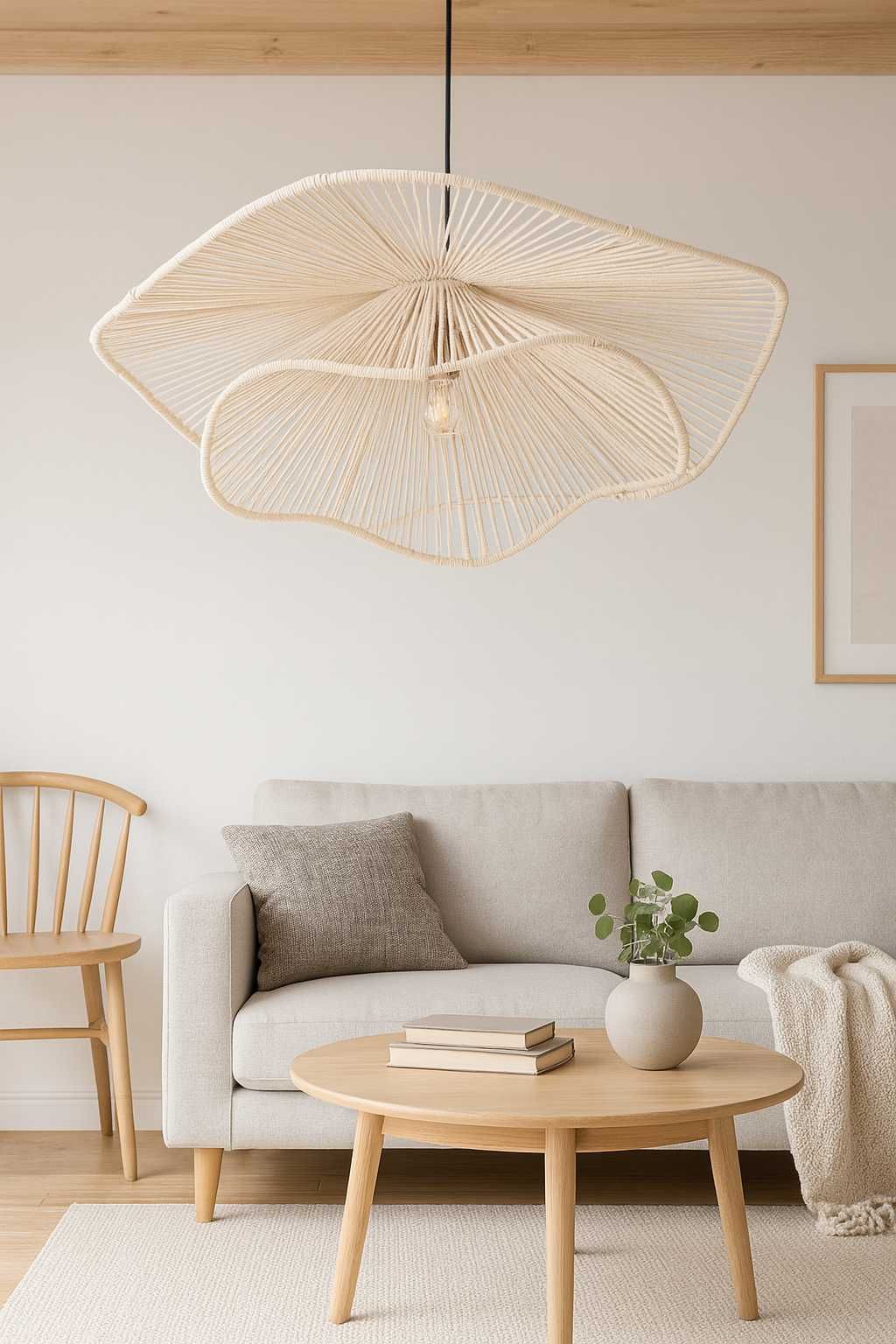 Lampy klosze ze sznurka jutowe boho rustykalne styl platfon led