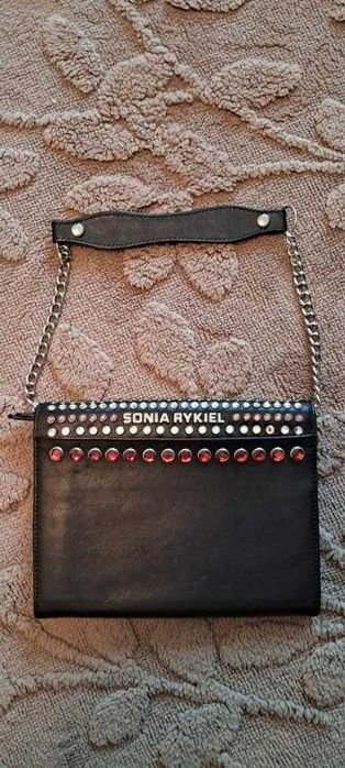 Сумка-клатч шкіряна з кристалами