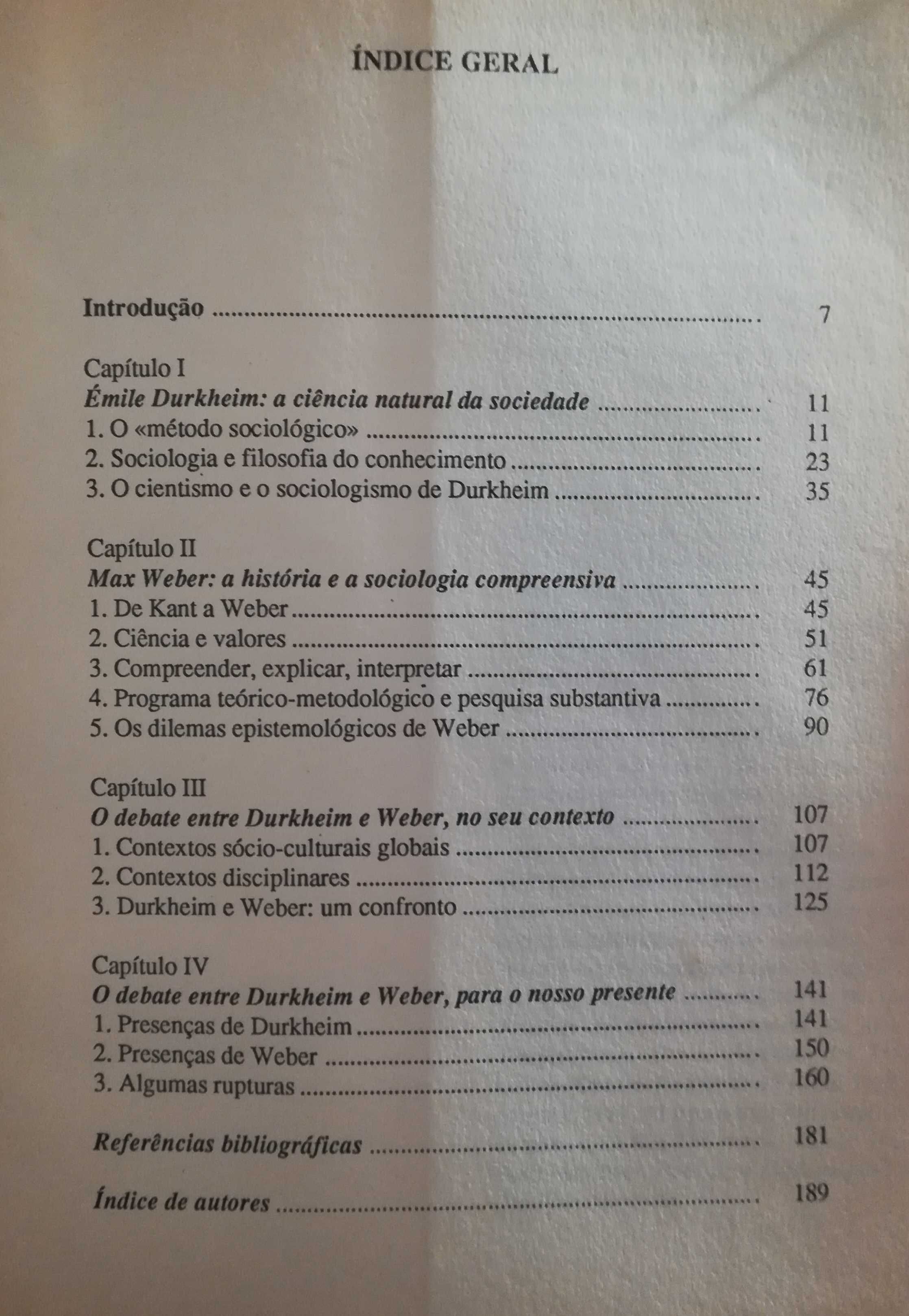 Entre a Razão e o Sentido: Durkheim, Weber e a Teoria das Ciências Soc