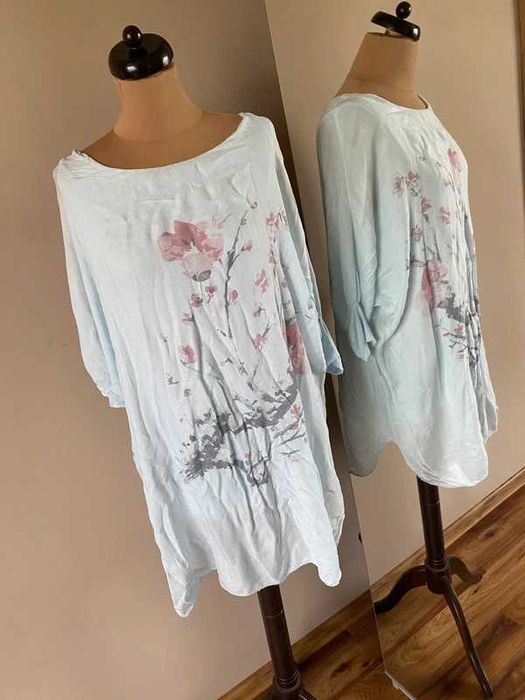 xxl +size 42 44 tunika krotka sukienka t  oversize nietoperz