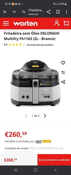 Vendo Fritadeira sem Óleo DELONGHI Multifry