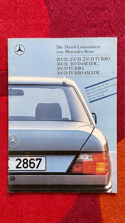 Folder katalog Mercedes-Benz W124 Diesel Limousinen 200D 250D 300D