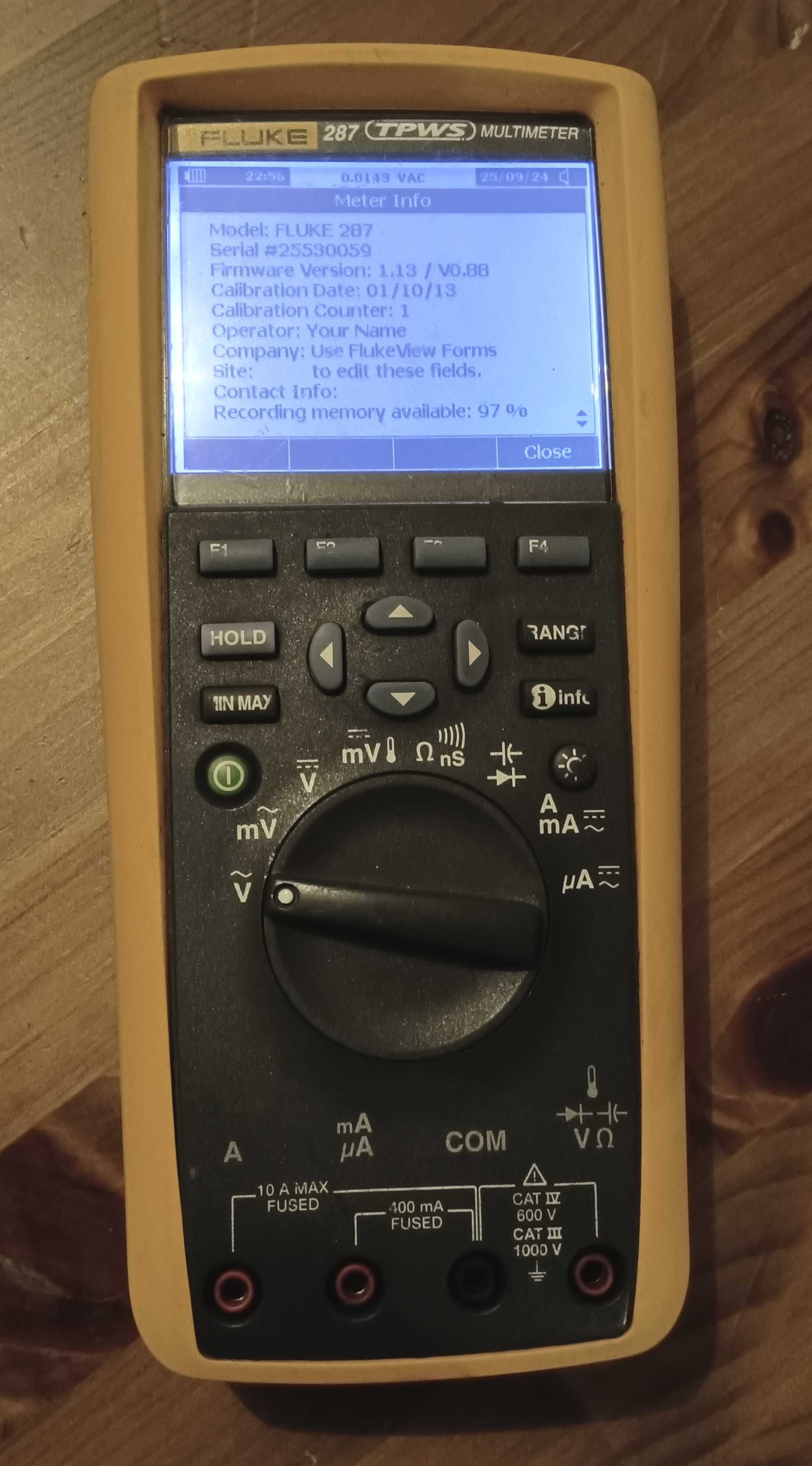 Fluke 287 TPWS Multímetro Profissional True-rms com TrendCapture