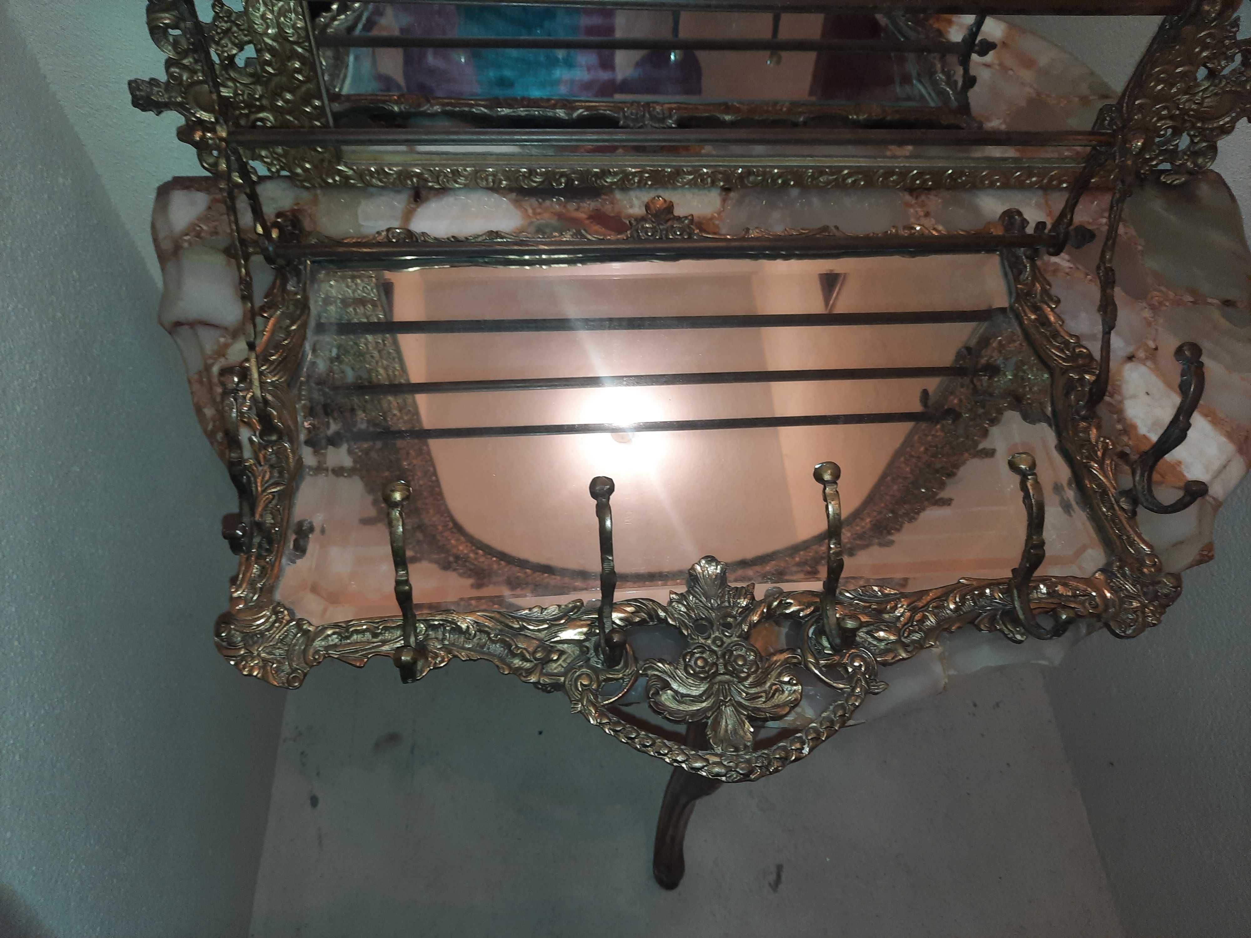 Вішалка бронзова антикварна з дзеркалом