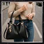 Torebka damska shopper bag czarna eko skóra BAD&BAGS