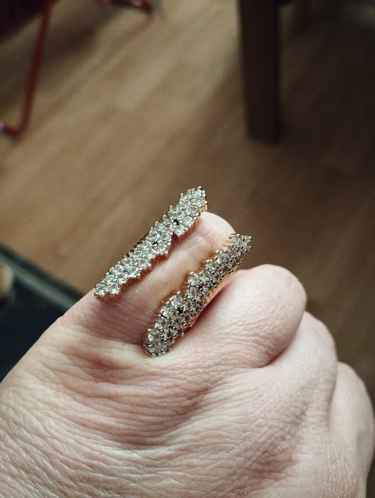 Pierścionek regulowany stal chirurgiczna z cyrkoniami