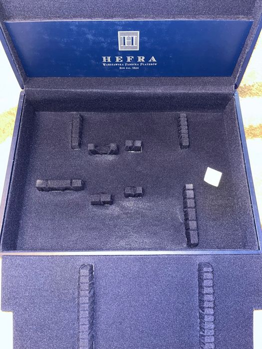 HEFRA - Kaseta/pudelko na sztućce 81 szt.Oryginalne.NOWE!Drewno