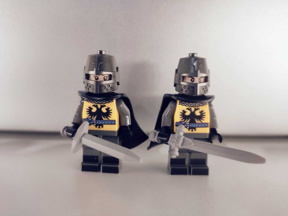Rycerz dwie minifigurki nowe jak Lego średniowiecze hełm garnczkowy