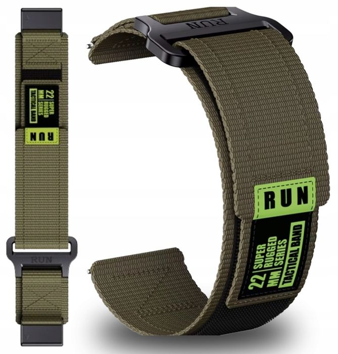 Pasek RUN (KHAKI) – Huawei GT 4 / Samsung Watch 3 / Garmin  WYPRZEDAŻ