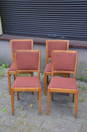 Krzesło PRL na sprężynach, Krzesła drewniane, Stare Meble"TRANSPORT"