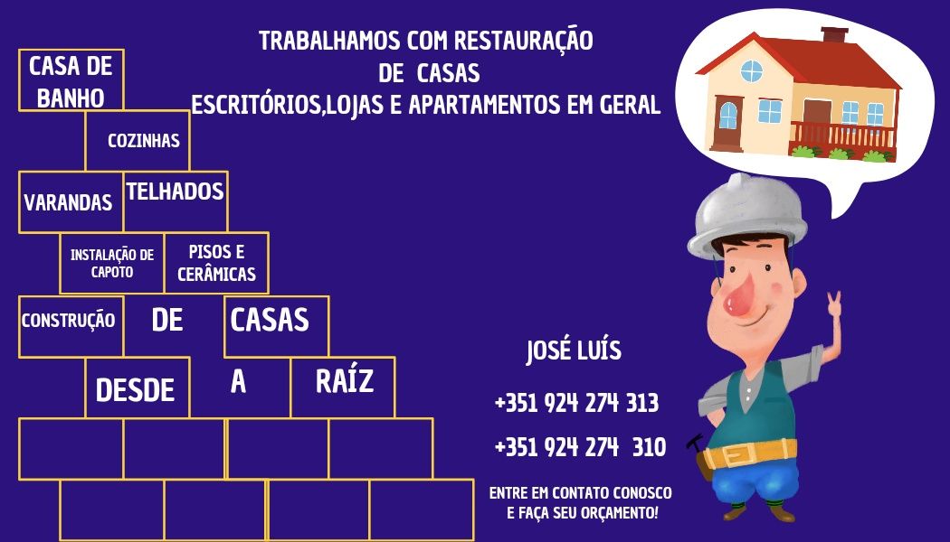 Construção e reparação de casas, lojas e escritórios