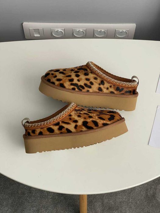 Женские тапочки UGG Tasman Platform Leopard 36-41 Натур Овчина! Топ