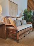sofa, canape, cadeirao bambu, rattan, mesa, rustico