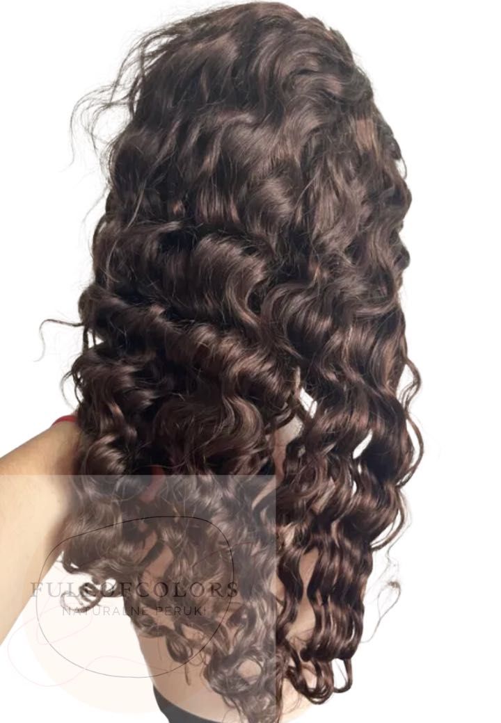 Cudowne bardzo dlugie wlosy naturalne 100% brąz jedwabiste kręcone