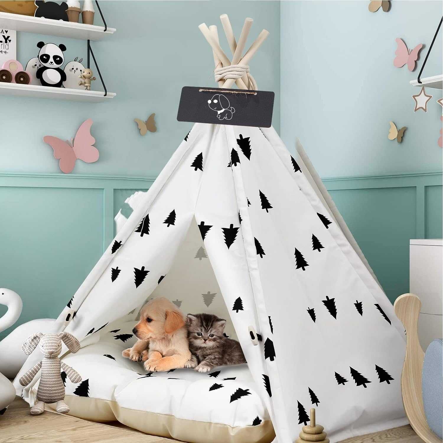 Cama para cão ou gato em forma de tenda de campismo [três padrões}NOVO