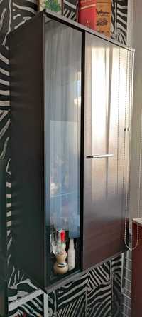 szafka wisząca do salonu lub pokoju z witryną szklaną venge