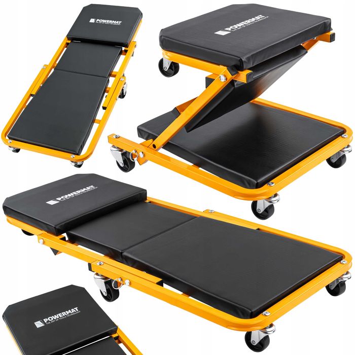 Leżanka warsztatowa 2w1 siedzisko serwisowe taboret stołek 150kg 91cm