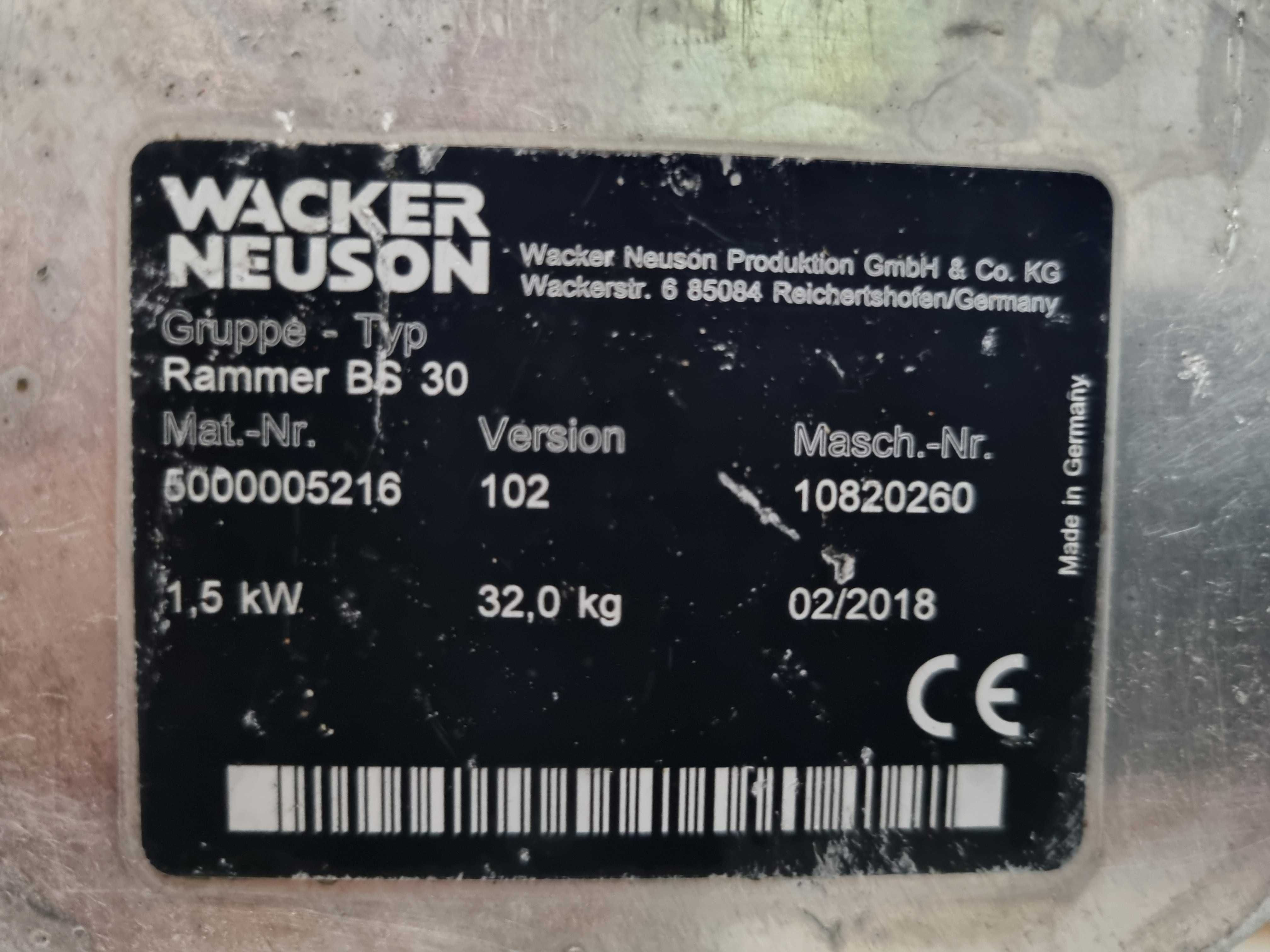 Skoczek Stopa Wibracyjna Wąska Wacker bs30 z Norwegii 2019r JAK NOWY