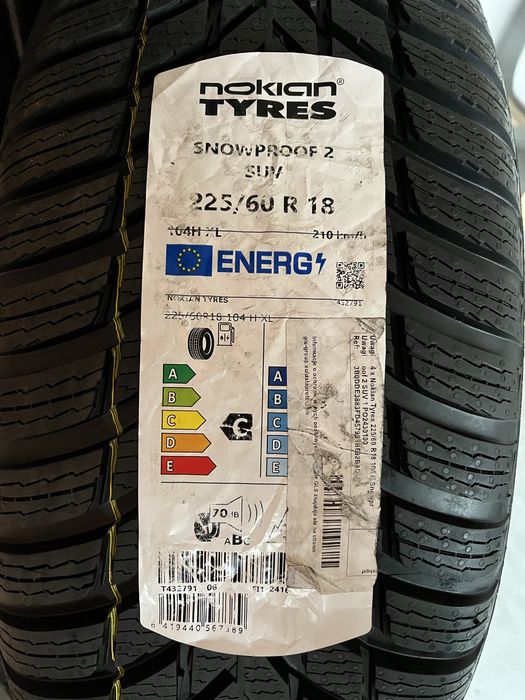 Koła Zimowe 18 Ford Kuga 225/60R18 Nokian 2023 Czujniki Nowe