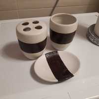 Porcelanowy zestaw łazienkowy 3 elementy