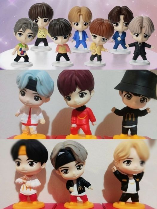Куклы BTS-McDonald's.Suga,Jung Kook,RM, Jimin,V, j-Hope.Friends куколк
