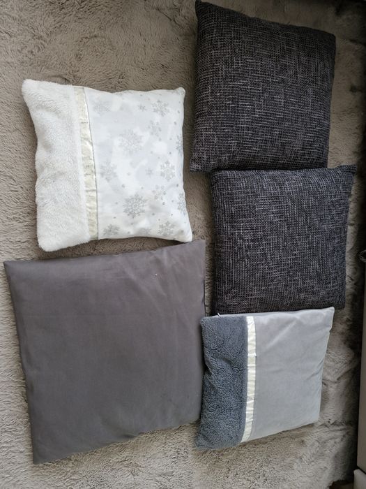 Komplet 5 poduszek jaśków szary siwy