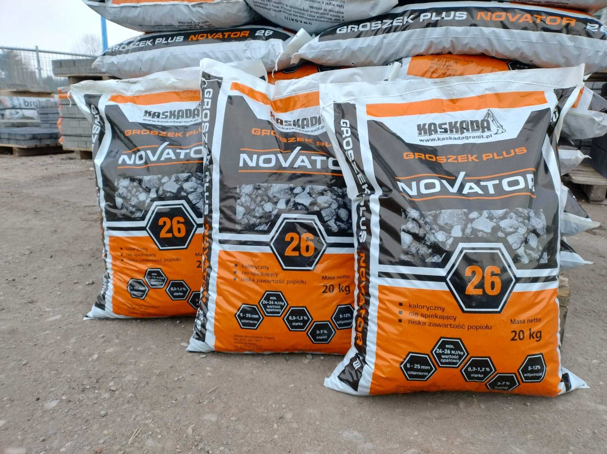 Ekogroszek NOVATOR dostawa GRATIS (od 2 ton) Węgiel eko groszek opał