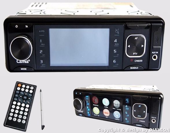 Nowe Radio Samochodowe CANVA CN6230 RDS FM VIDEO DIVX MP3 4x 60W F VAT
