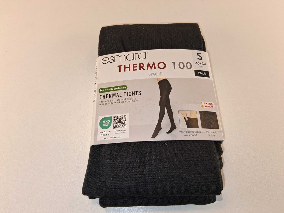 A083 Esmara Thermo 100 Rajstopy Termiczne Rozmiar S 36/38 Czarne
