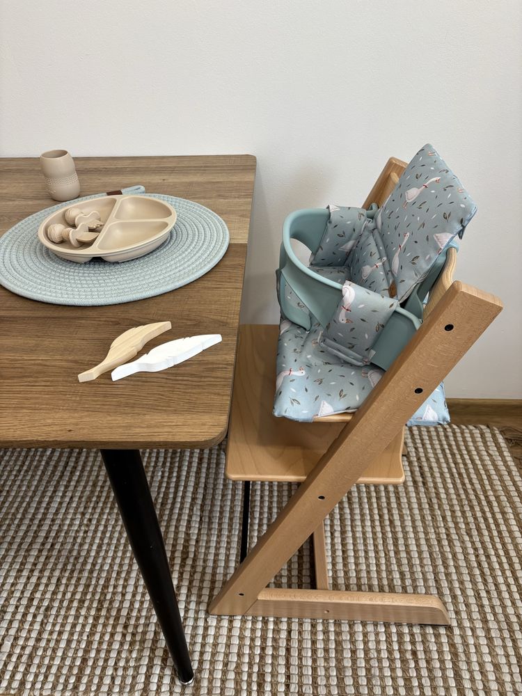 Wodoodporne poduszki do Stokke Tripp Trapp baby set gąski mięta