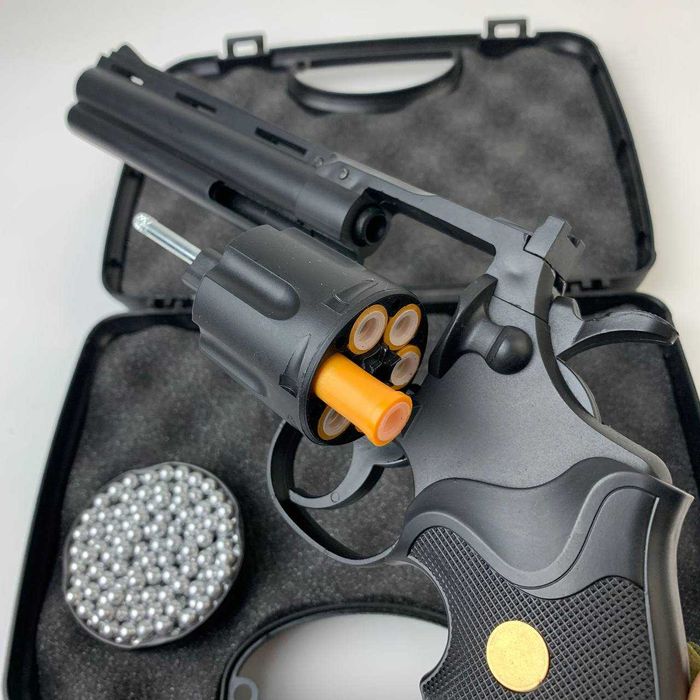 Дитячий іграшковий револьвер S&W з кульками гільзами пульках для дітей