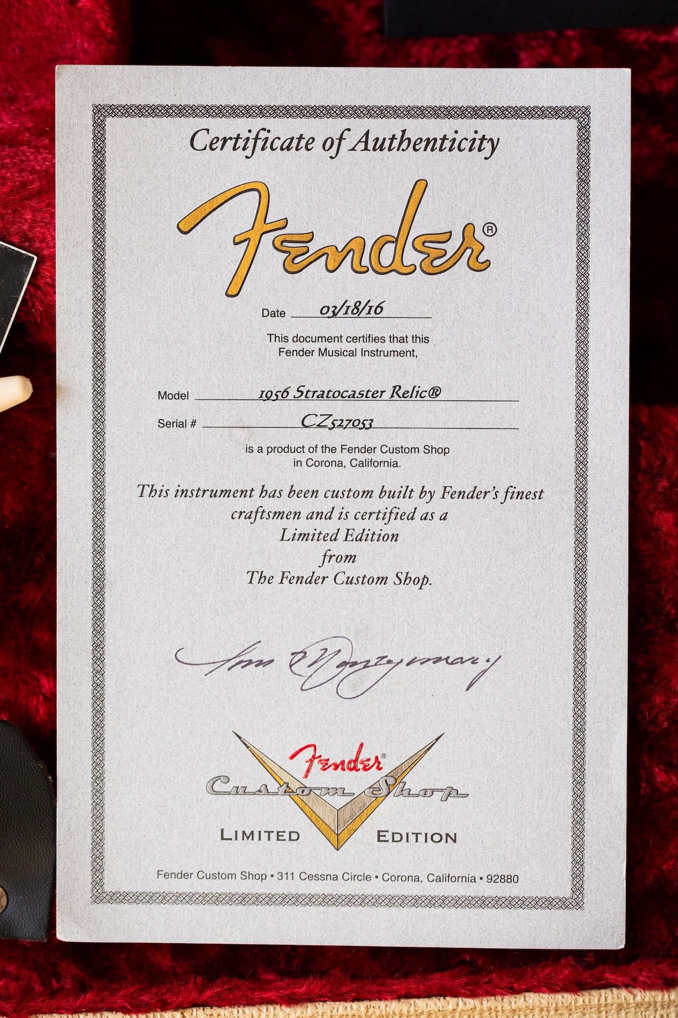 Fender Stratocaster 1956 Custom Shop Heavy Relic Limited Edition DZWON