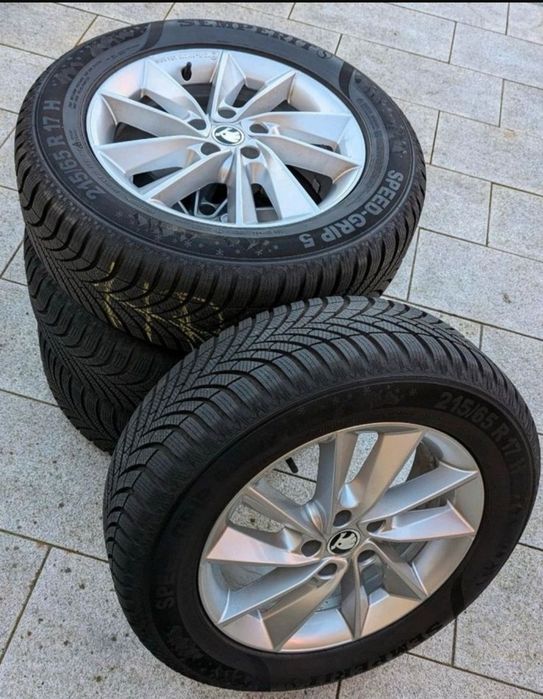 FELGI 17" Skoda + Opony zima 215/65 R17. Perfekcyjny stan