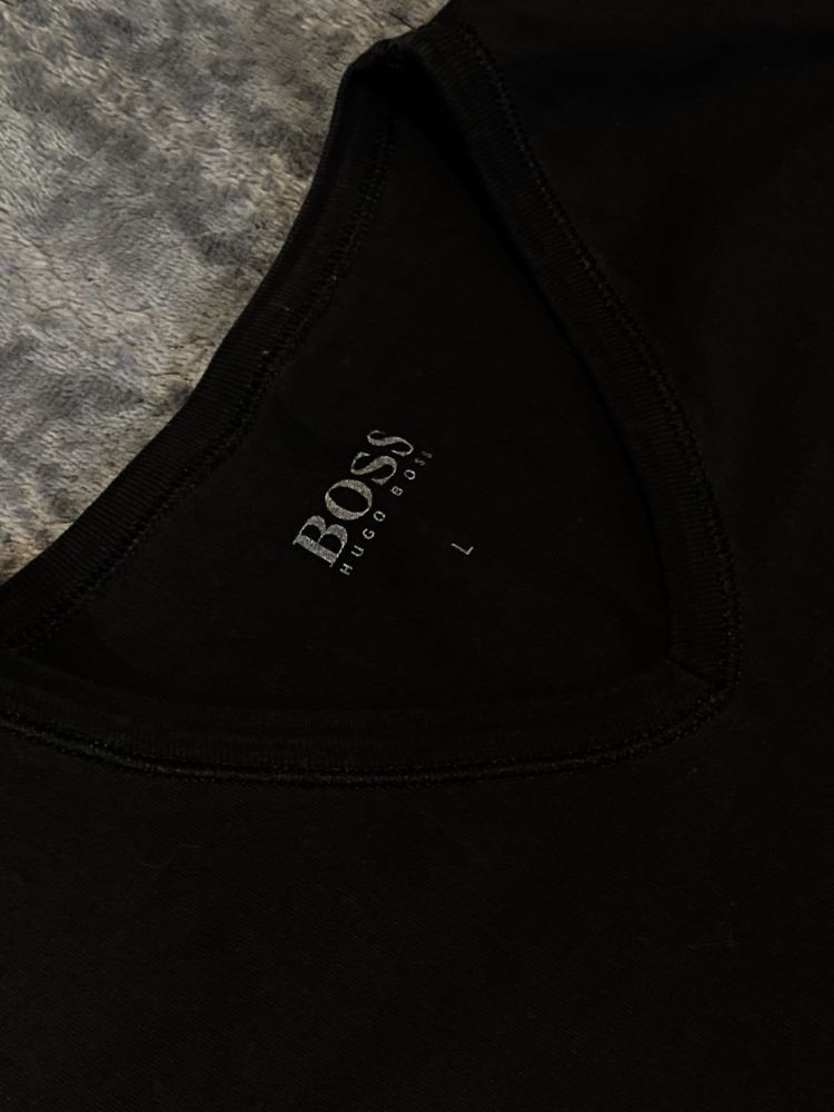 Meska koszulka serek hugo boss czarna L