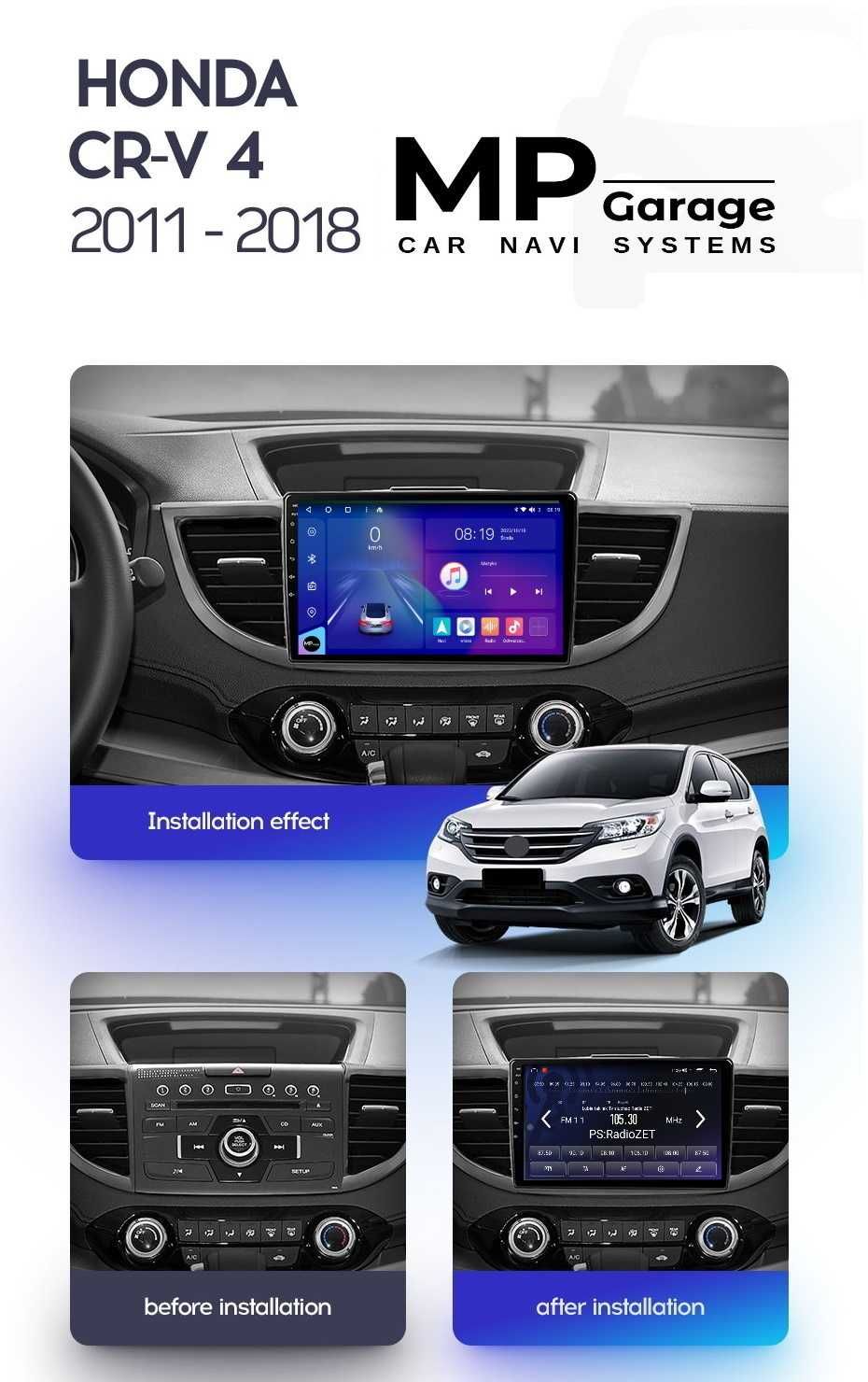 Nawigacja Android Honda CRV 4 2012/2018 4G LTE CarPlay/AA Qled