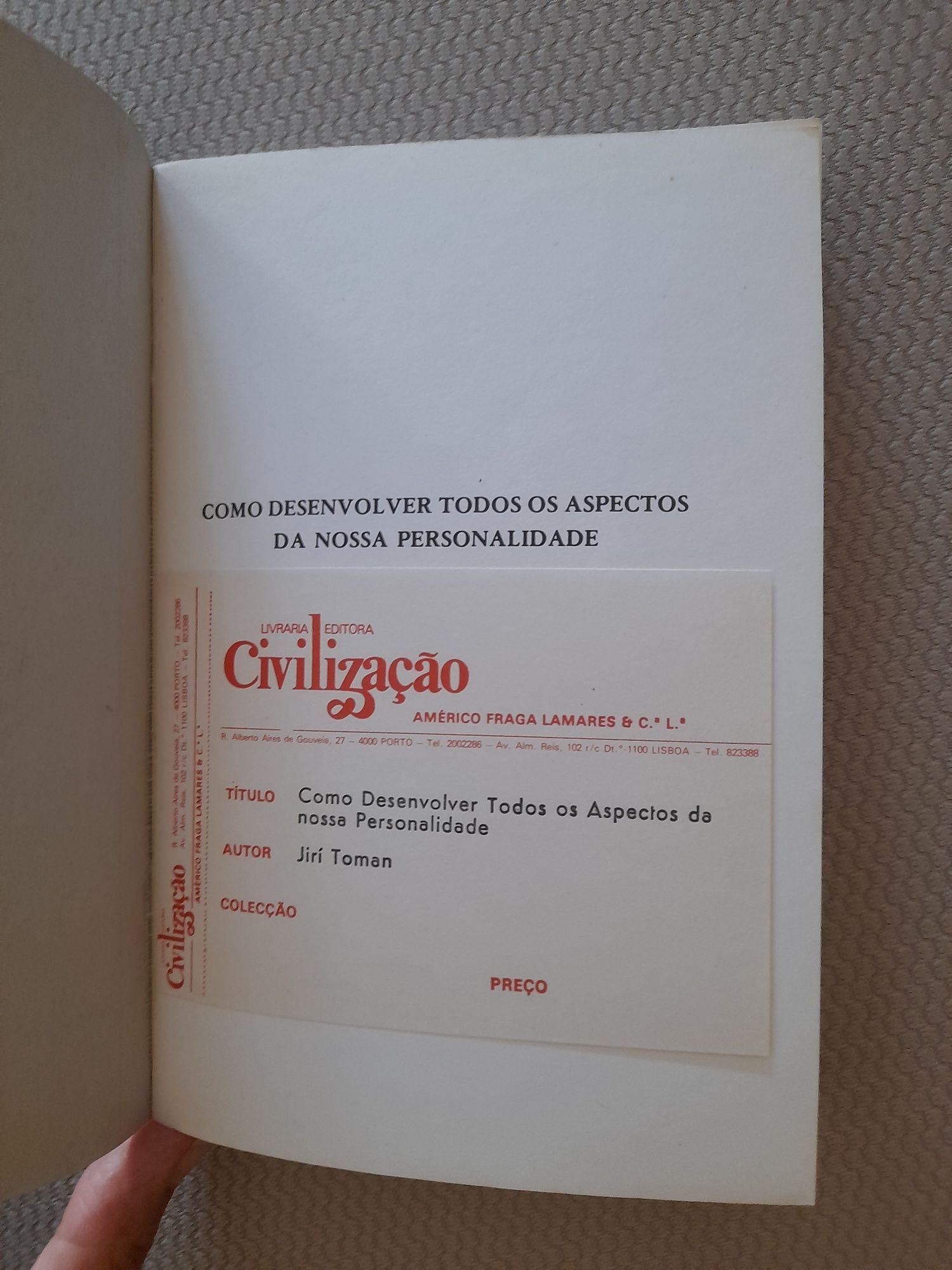 Livro "Como desenvolver todos os aspectos da nossa personalidade"