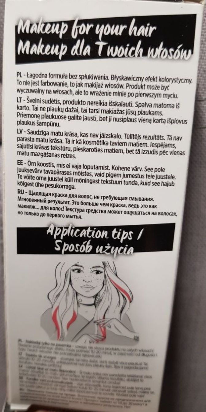 Różowa farba do włosów zmywalna Loreal 2szt.