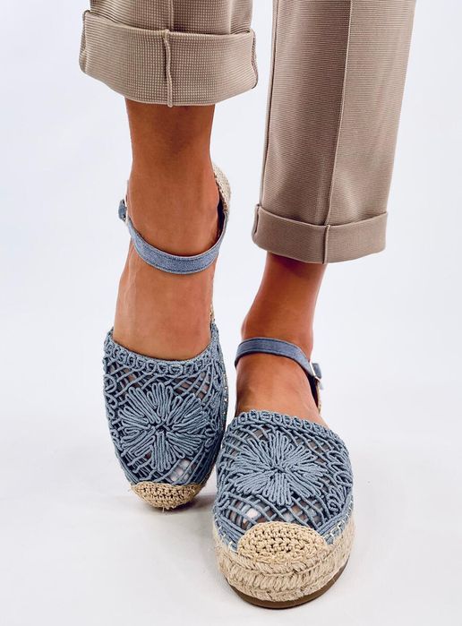 Sandałki Ażurowe Espadryle Premat Denim Blue