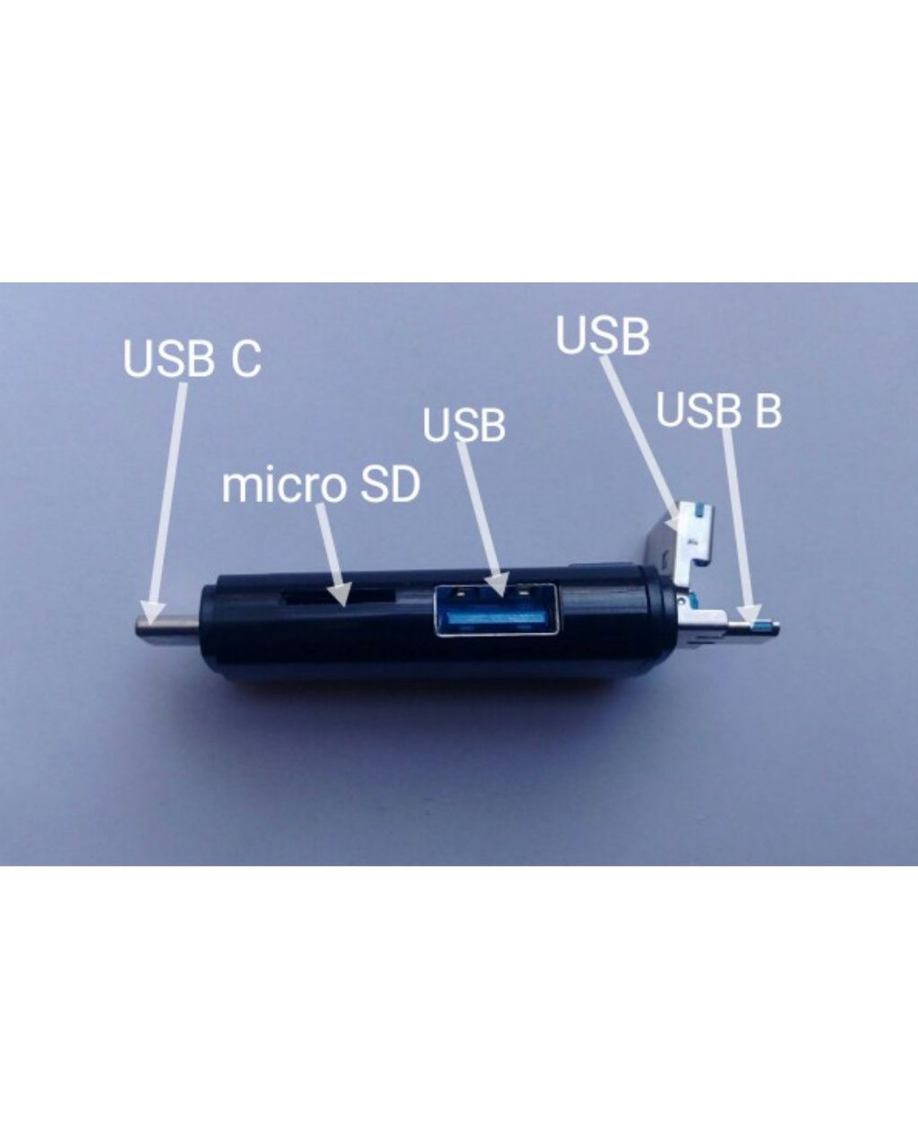 Czytnik, adapter SD i micro USB B i C