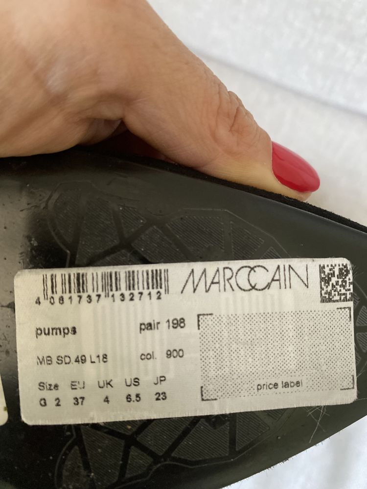 Super szpilki zamszowe czarne MarcCain r.37 nowe