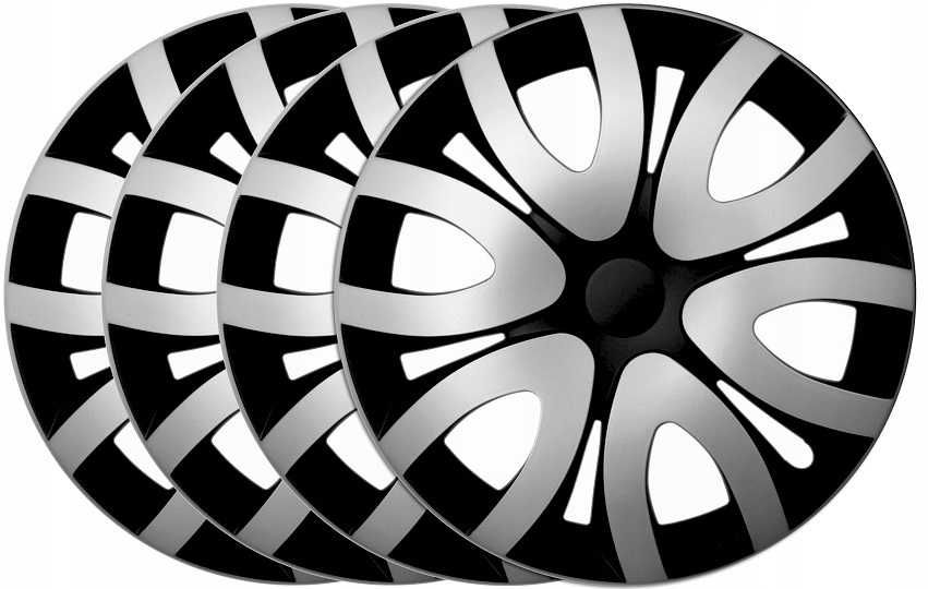 Kołpaki Samochodowe 15" Srebrno-Czarne Sklep Częstochowa
